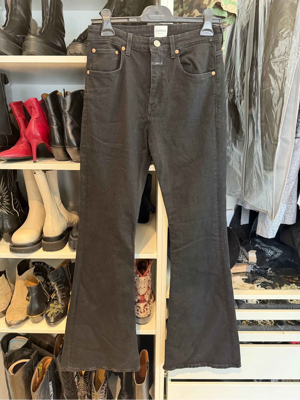 Closed black flare denim